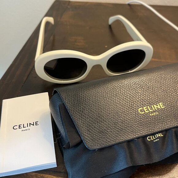 Celine Triomphe oval-frame acetate sunglasses - Picture 5 of 6